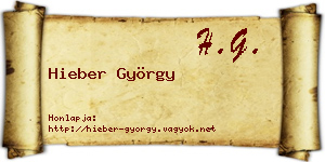Hieber György névjegykártya